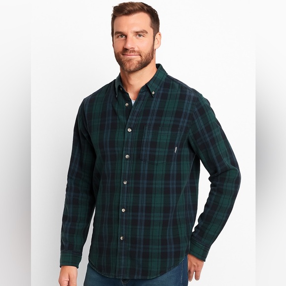 ⚡️2/$25⚡️ Eddie Bauer 100% Cotton Green Plaid Flannel Shirt | Sz M Cabincore - Picture 8 of 10